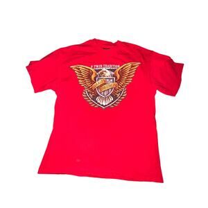 Vtg 1995 Harley Davidson T-Shirt Men's Sz L Red Nutter Fort WV S/S Single Stitch